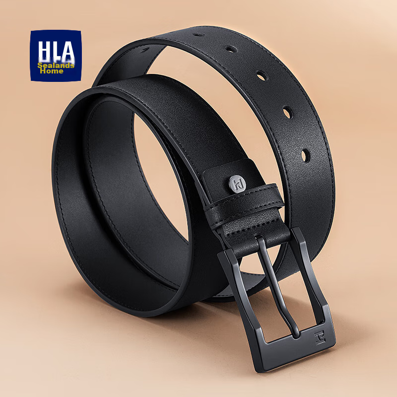 HLA Men's Leather Belt, Business Casual Pin Buckle Waist Belt, Genuine Leather,...