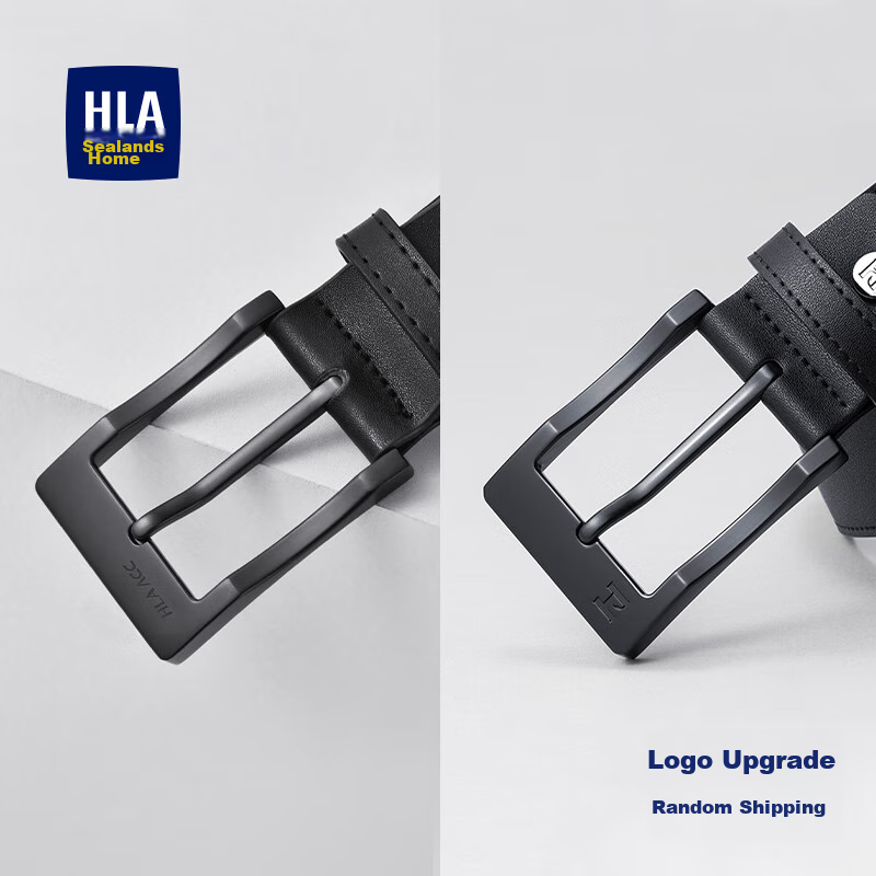 HLA Men's Leather Belt, Business Casual Pin Buckle Waist Belt, Genuine Leather,...