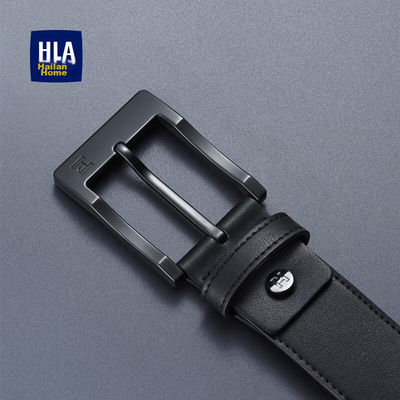 HLA Men's Leather Belt, Business Casual Pin Buckle Waist Belt, Genuine Leather,...