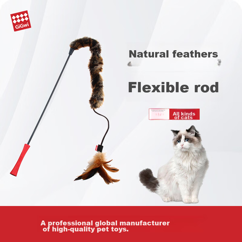 GiGwi Cat Teaser Toy for Kittens And Puppies, Durable Chew Toy with Natural Feat...