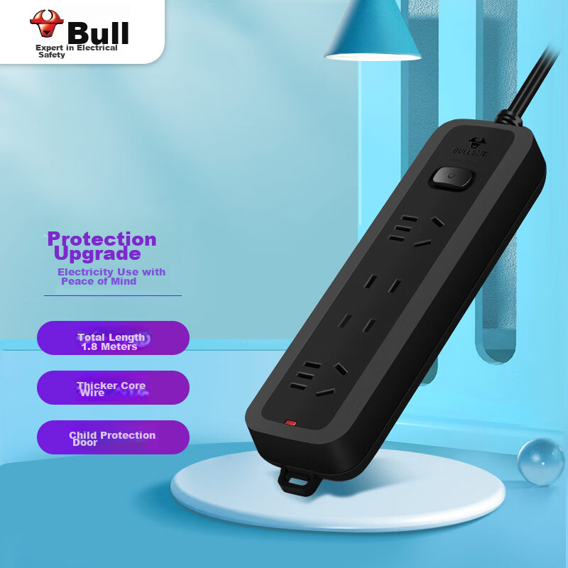 BULL Power Strip/Extension Cord/Power Bar/Power Strip/Power Board/Long Cord GN-B...
