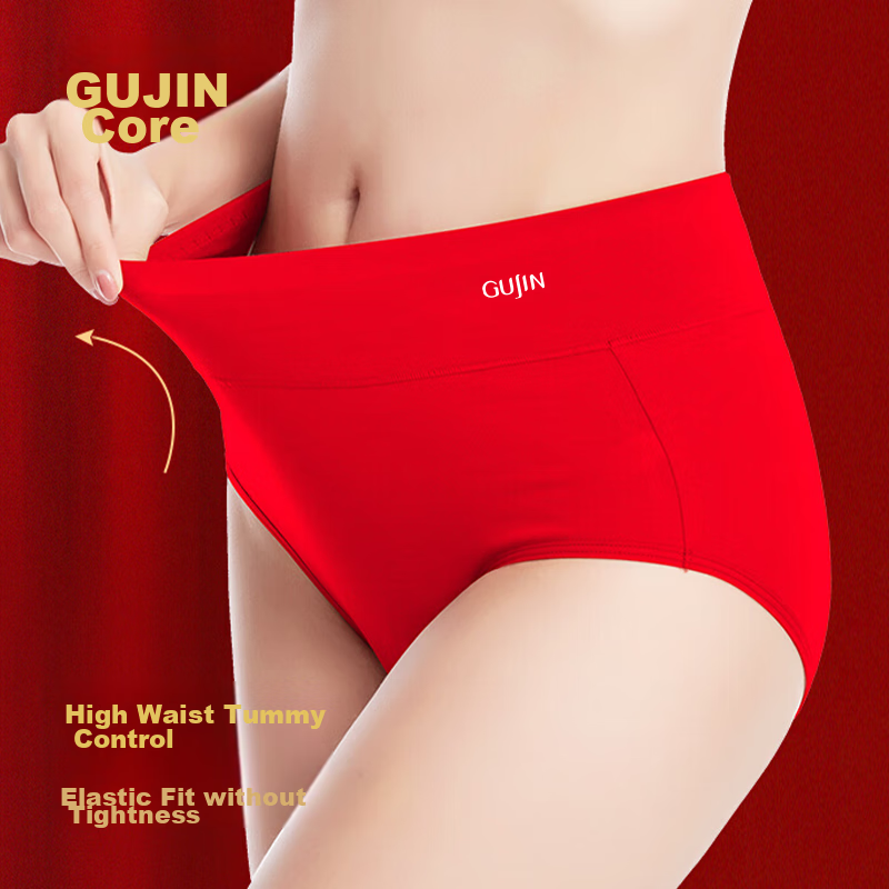 GUJIN Zodiac Year Underwear for Women, Hongyun Series, High-Waisted, Tummy Contr...