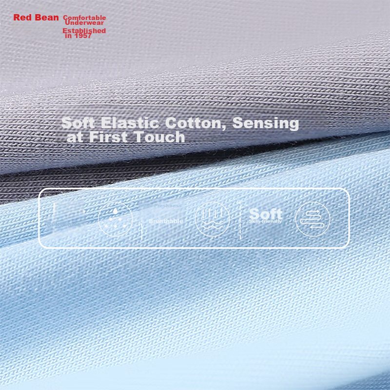 Hongdou Men's Soft Elastic Cotton Antibacterial Mesh Crotch Briefs 3-Pack【2024...