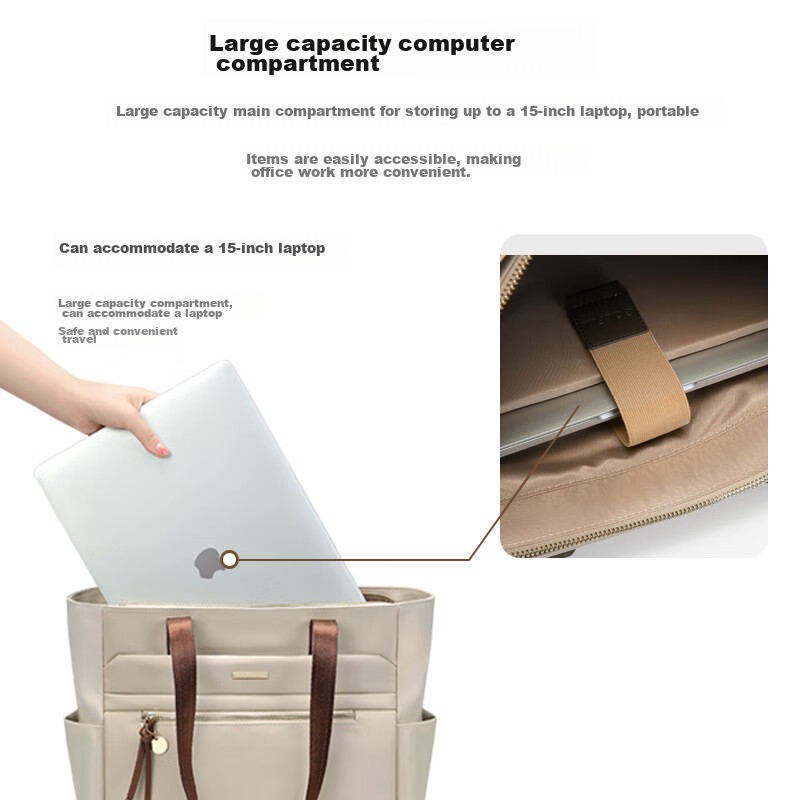 Golf Shoulder Bag for Women, Large Capacity 15-Inch Laptop Bag, Lightweight Hand...