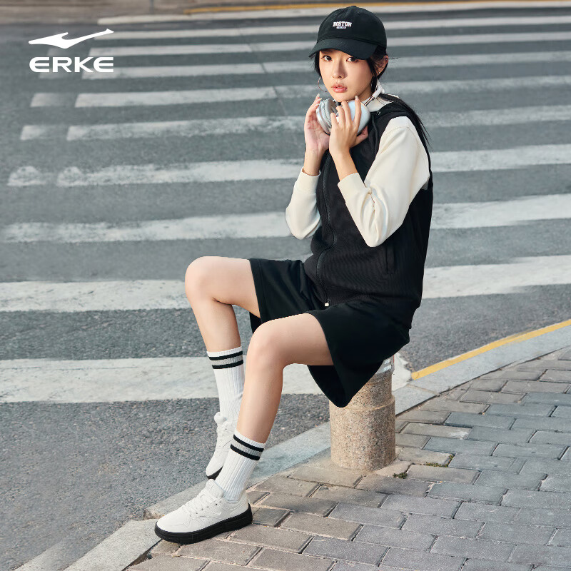 ERKE Women's Thick-soled Wear-resistant Height-increasing Casual Skateboard Shoe...