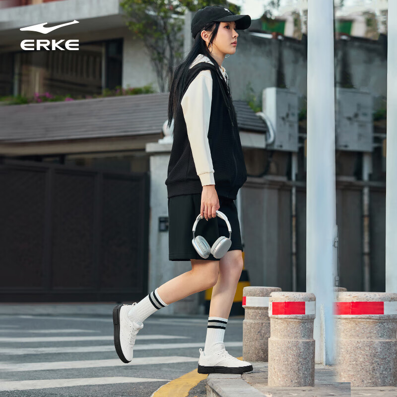 ERKE Women's Thick-soled Wear-resistant Height-increasing Casual Skateboard Shoe...