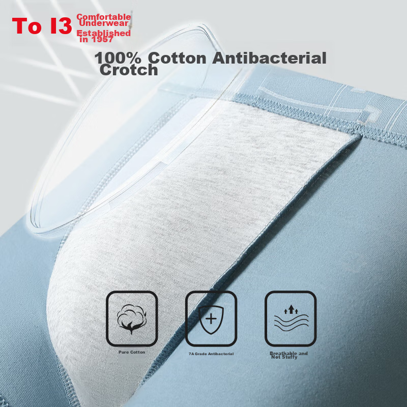 Hongdou Men's Underwear, Pure Cotton Printed, 7A Antibacterial, Breathable, All-...