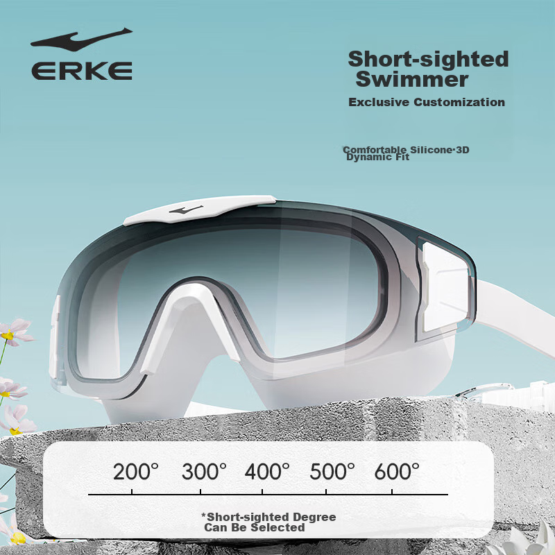 ERKE Swimming Goggles, Large Frame for Adults, Waterproof And Anti-Fog, High Def...