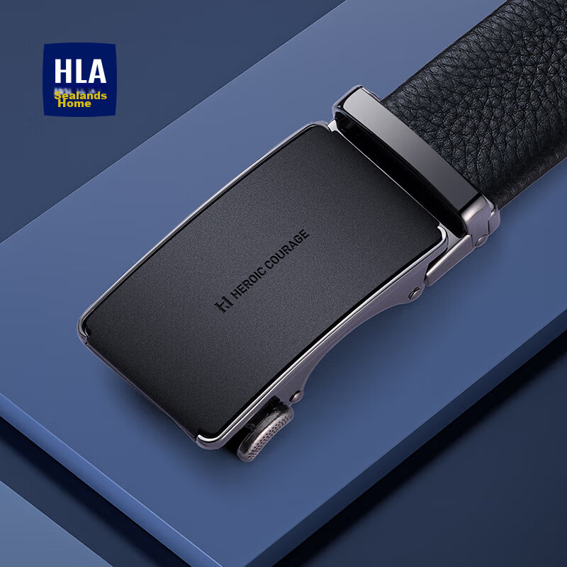 HLA Men's Leather Belt, Business Automatic Buckle, Top-Grain Cowhide, Waist Belt...