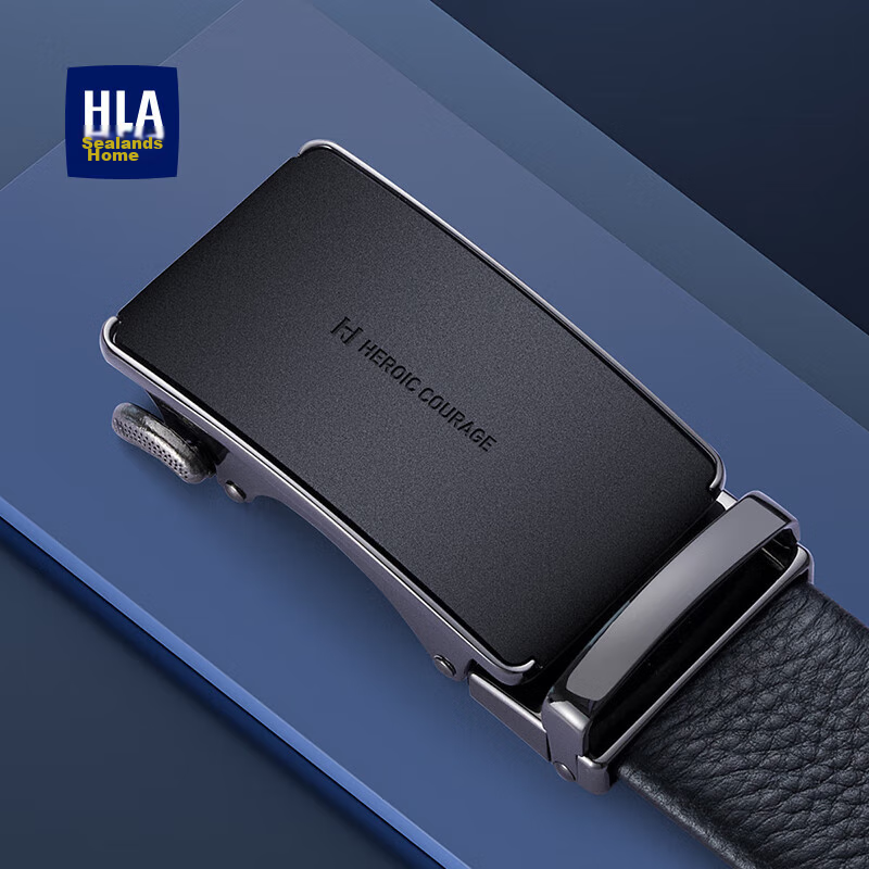 HLA Men's Leather Belt, Business Automatic Buckle, Top-Grain Cowhide, Waist Belt...