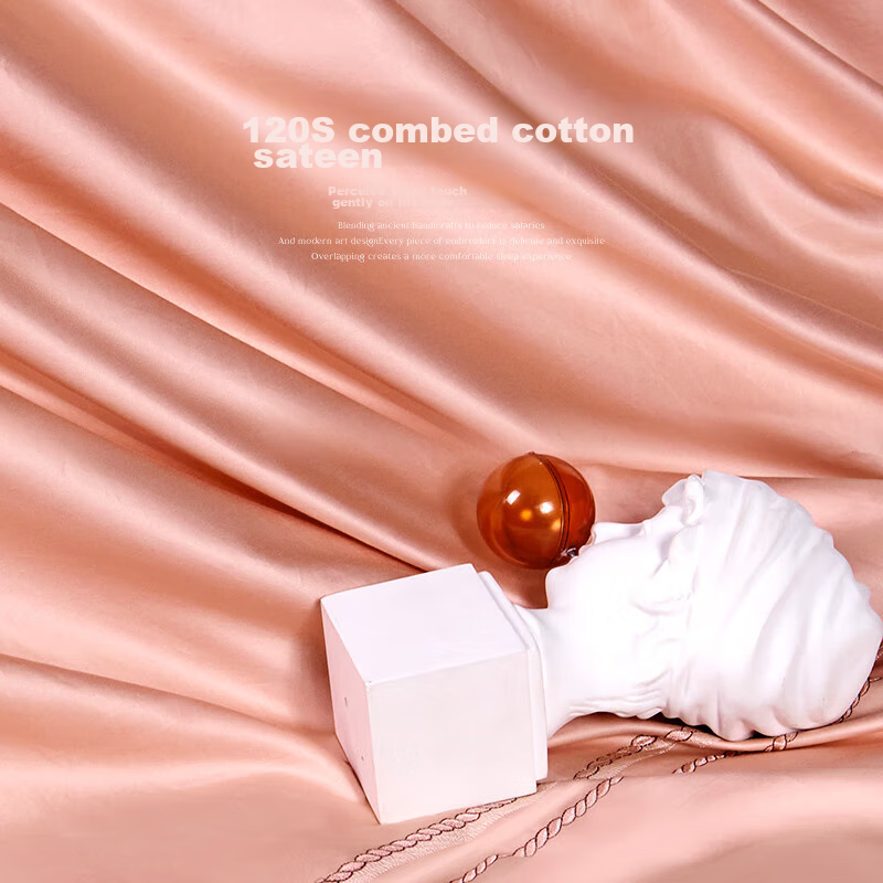 Fuanna Bedding High-End Four-Piece Bedding Set, 120s Double-Thread Long-Staple C...