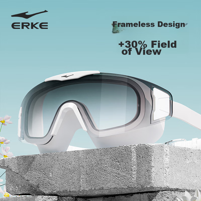 ERKE Swimming Goggles, Large Frame for Adults, Waterproof And Anti-Fog, High Def...