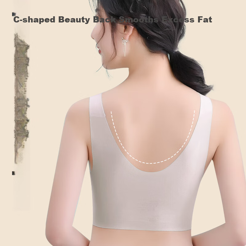 GUJIN Women's Sports Bra Fixed Cup Seamless Wirefree Traceless Vest-style Push-u...