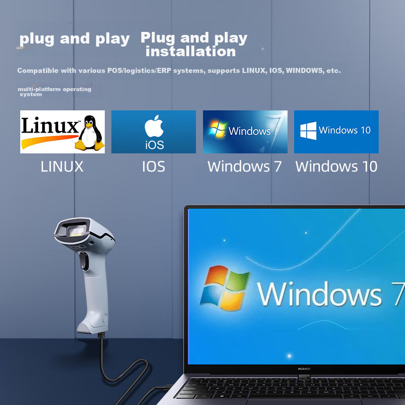 Hikvision Robot Hikvision MV-ORH330 Barcode Scanner, 1D/2D Barcode, Express Deli...