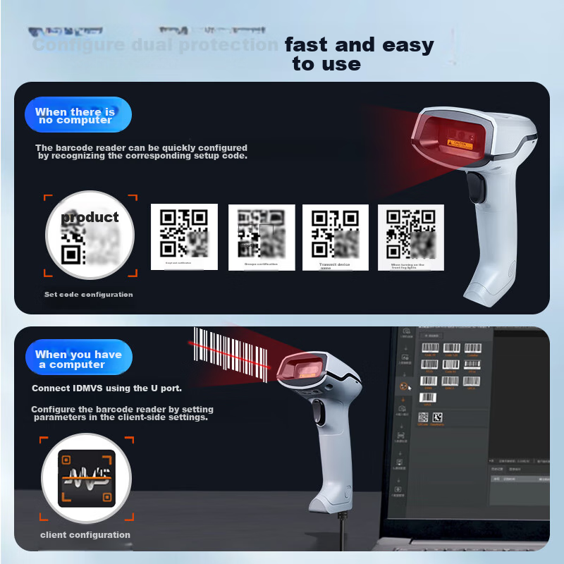 Hikvision Robot Hikvision MV-ORH330 Barcode Scanner, 1D/2D Barcode, Express Deli...