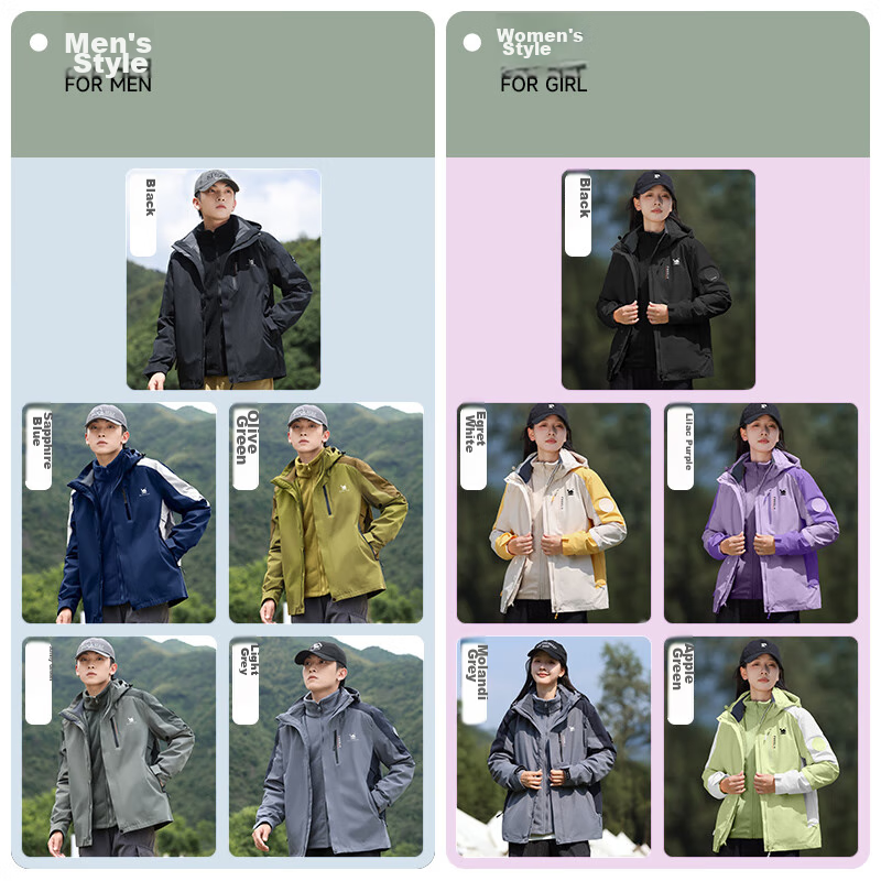 EASTERN CAMEL Couple's 3-In Waterproof Jacket for Men And Women, Outdoor Sports...