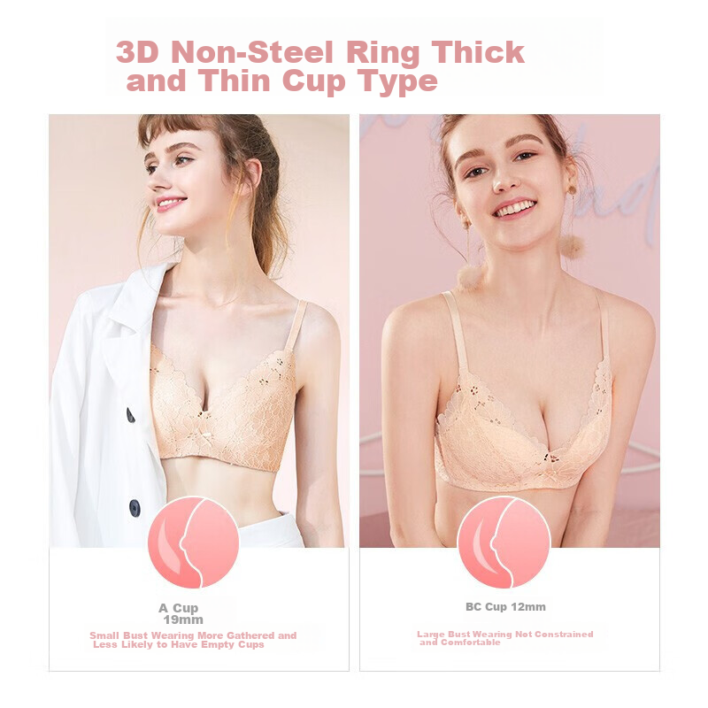 Dushiliren Women's Lingerie Set, Sexy Lace, Wireless, Push-Up, Medium-Thin Bra,...