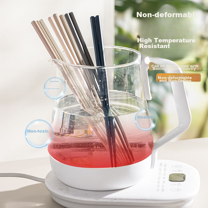 Guangyi Chopsticks for Home Use, Non-Slip, Heat-Resistant, Family Pack, Alloy Ch...