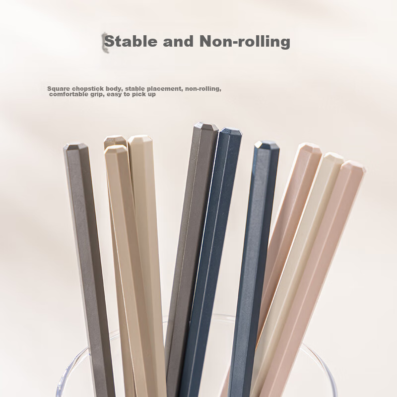 Guangyi Chopsticks for Home Use, Non-Slip, Heat-Resistant, Family Pack, Alloy Ch...