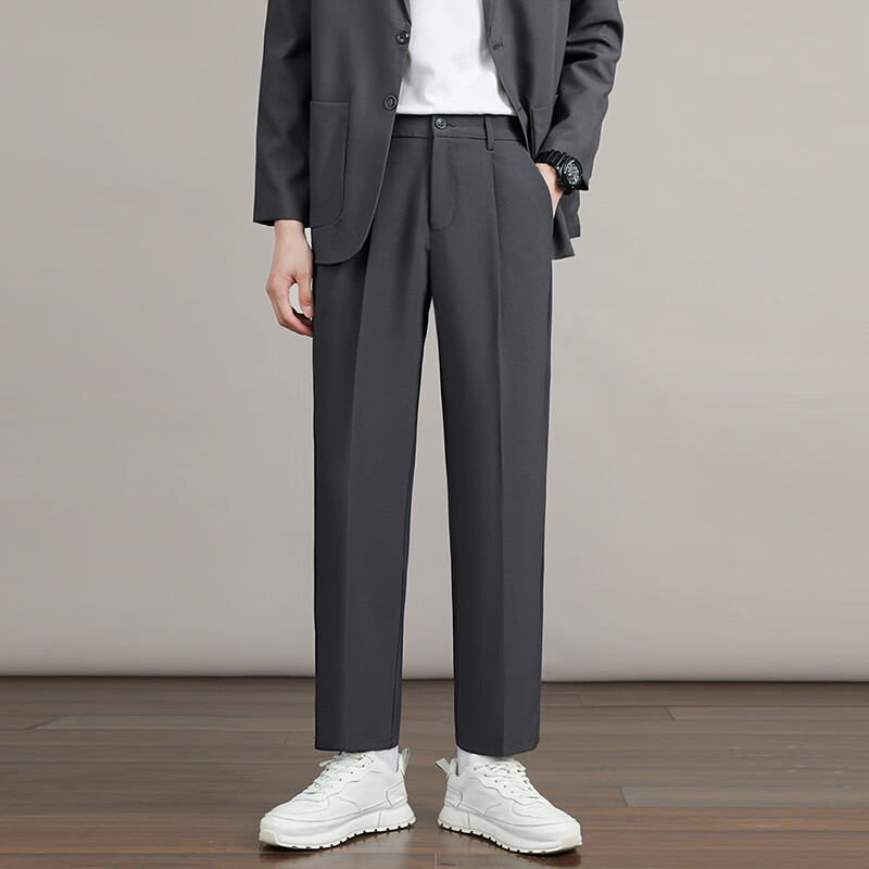 Dingfengbaoluo Autumn And Winter Draping Suit Pants for Men, Straight-Leg Loose...