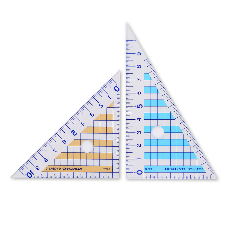 KOKUYO Triangle Ruler Set for Exams, Drawing, Measurement, Student Stationery, T...