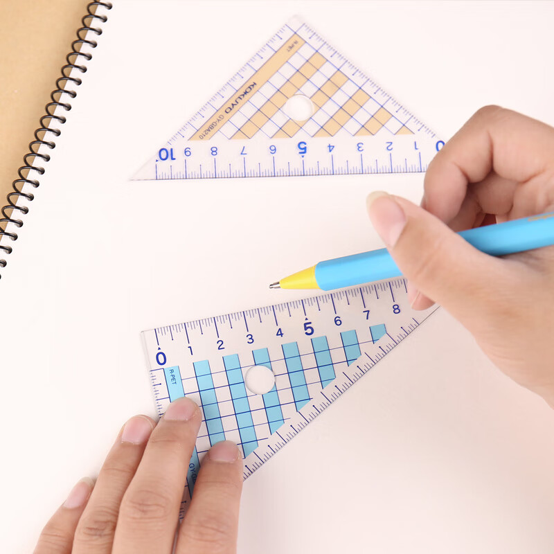 KOKUYO Triangle Ruler Set for Exams, Drawing, Measurement, Student Stationery, T...