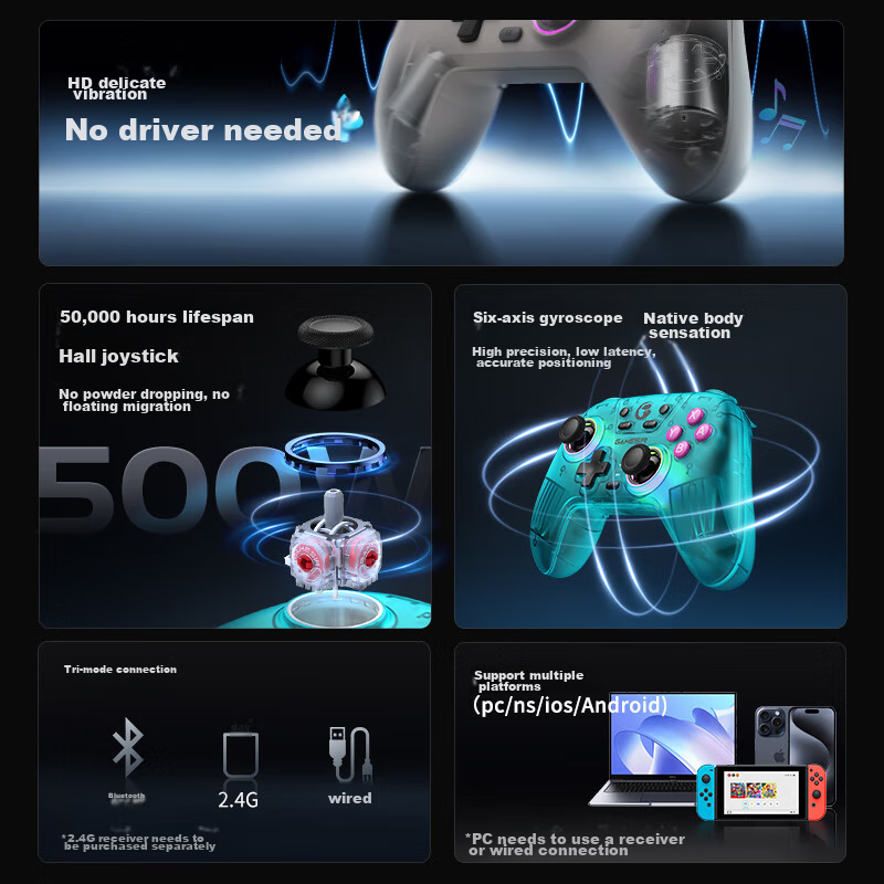 GAMESIR Qimingxing NS Version Switch 2/switch Motion Controller, HD Vibration, S...