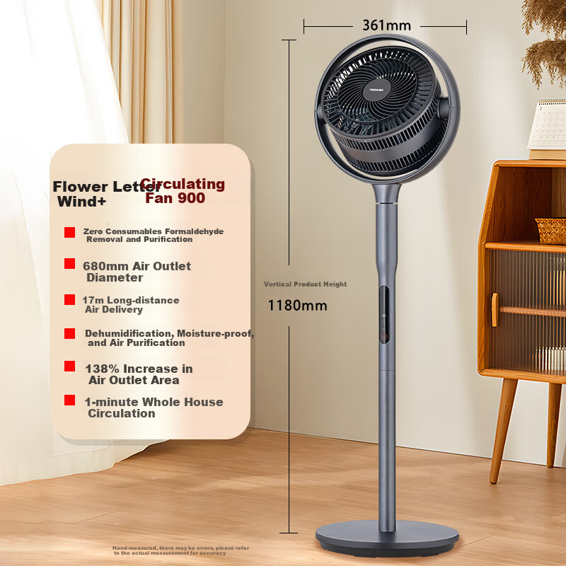 TOSHIBA Flower Wind Pro Air Circulator Fan with Formaldehyde Removal, Purificati...