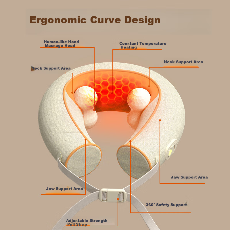 Hezheng Cervical Massager Neck Massager Imitating Hand Kneading Shoulder Neck Ho...