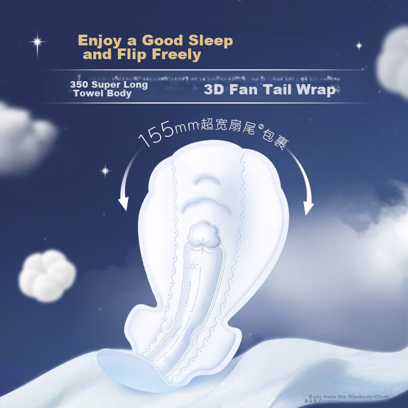 Kotex Sunshine Premium Pure Cotton Sanitary Napkins, 350mm, 4 Pieces, Overnight...