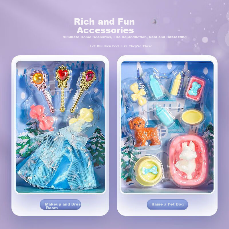 GUOU Princess Doll Handbag Set Large Gift Box Children's Pretend Play Girls Toy...