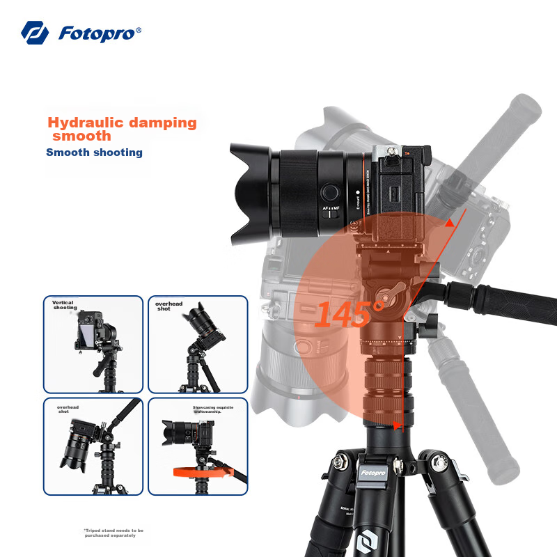 Fotopro MH-4A, Horizontal And Vertical Shooting, Hydraulic Rebound, Universal 1/...