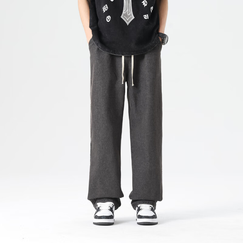 Dingfengbaoluo American-Style Jeans for Men, Autumn And Winter Straight-Leg Pant...