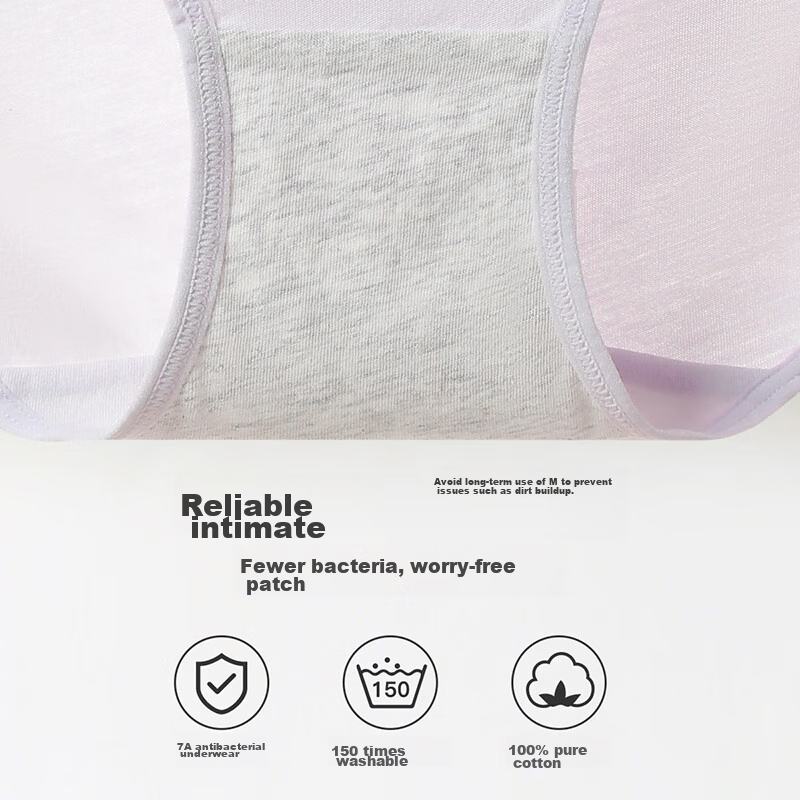 Fenteng Women's Underwear, Pure Cotton, 7A Antibacterial, 4-Pack, Spring New Sty...
