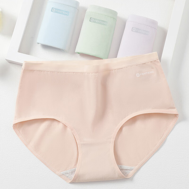 Fenteng Women's Underwear, Pure Cotton, 7A Antibacterial, 4-Pack, Spring New Sty...