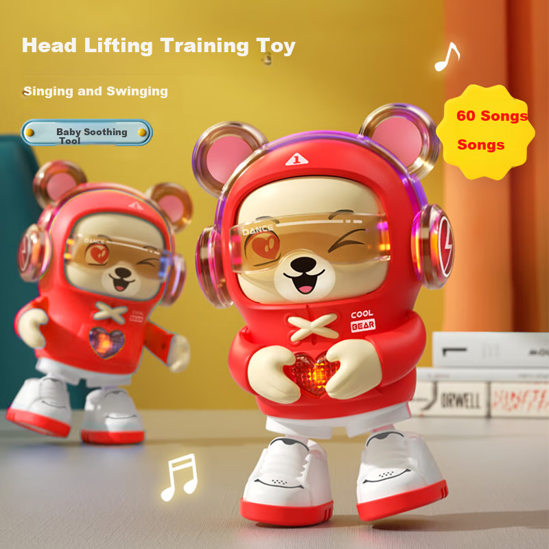 Guang'er Baby Tummy Time Training Toy 0-6 Months Electric Dancing Toy Baby Track...