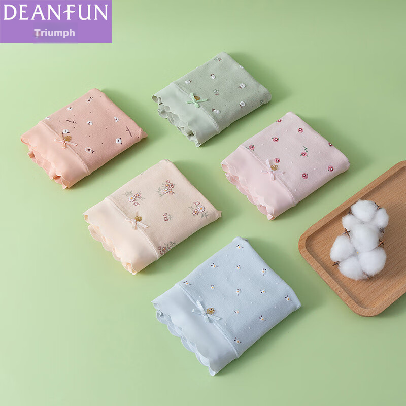 Deanfun Women's Underwear, 95% Cotton, Sexy Lace, Mid-Rise, Seamless, Printed Wo...