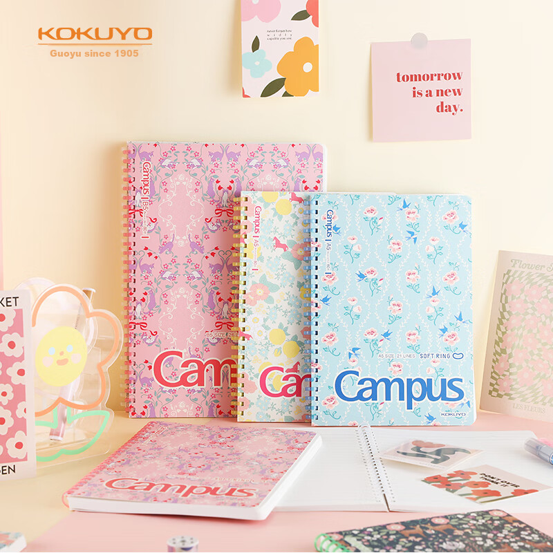 KOKUYO Campus Soft Spiral Notebook, 8mm Dotted Line, A5/80 Pages, Pink, WCN-CSR3...