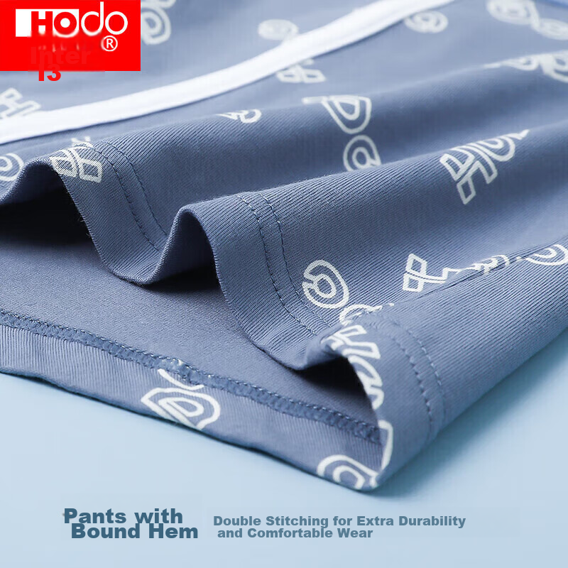 Hongdou Men's Underwear, Pure Cotton, Antibacterial Crotch, Printed, Mid-Rise, B...