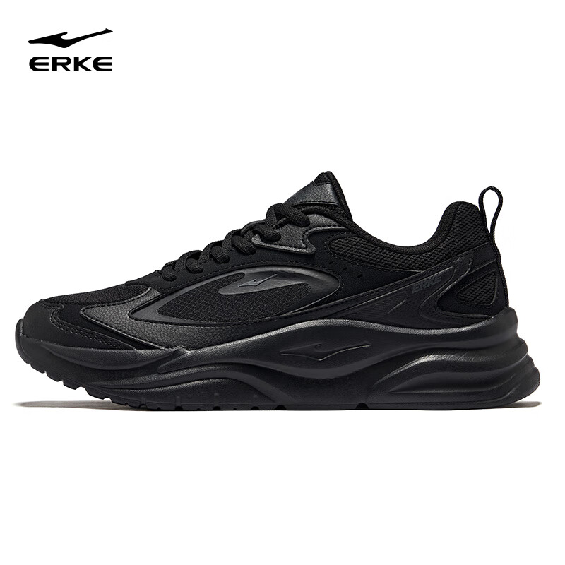ERKE Men's Casual Shoes Breathable Leather Mesh Lightweight Sports Shoes Men's L...