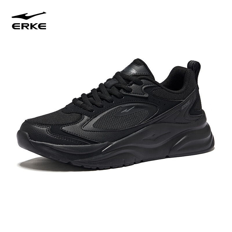 ERKE Men's Casual Shoes Breathable Leather Mesh Lightweight Sports Shoes Men's L...