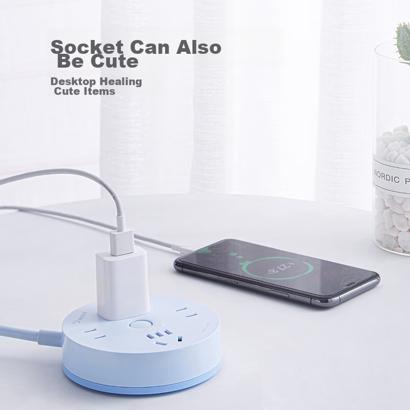 BULL Power Strip/Extension Cord/Surge Protector, Round 4-Outlet with Master Swit...