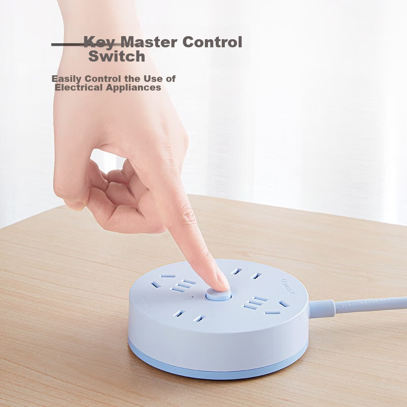 BULL Power Strip/Extension Cord/Surge Protector, Round 4-Outlet with Master Swit...