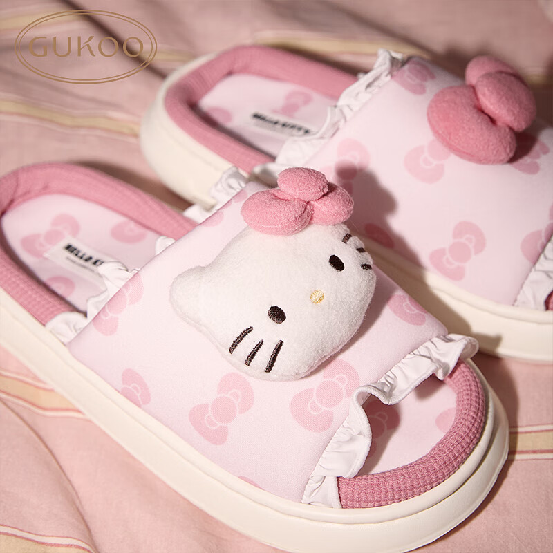 Gukoo (Gukoo) Women's Spring/Summer HelloKitty Co-branded New Thick-soled Home S...