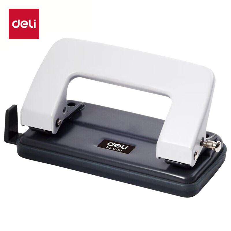 Deli 6mm Hole Puncher, 10-Sheet Capacity, Two-Hole Punch (With Ruler), Small Siz...