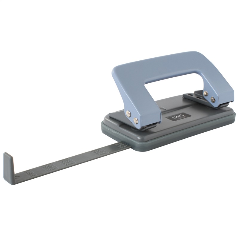 Deli 6mm Hole Puncher, 10-Sheet Capacity, Two-Hole Punch (With Ruler), Small Siz...
