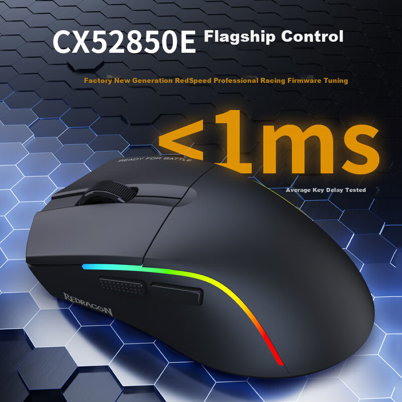 REDRAGON G58 Medium Hand Suitable Bluetooth 2.4G Wired Three-mode Gaming Mouse L...