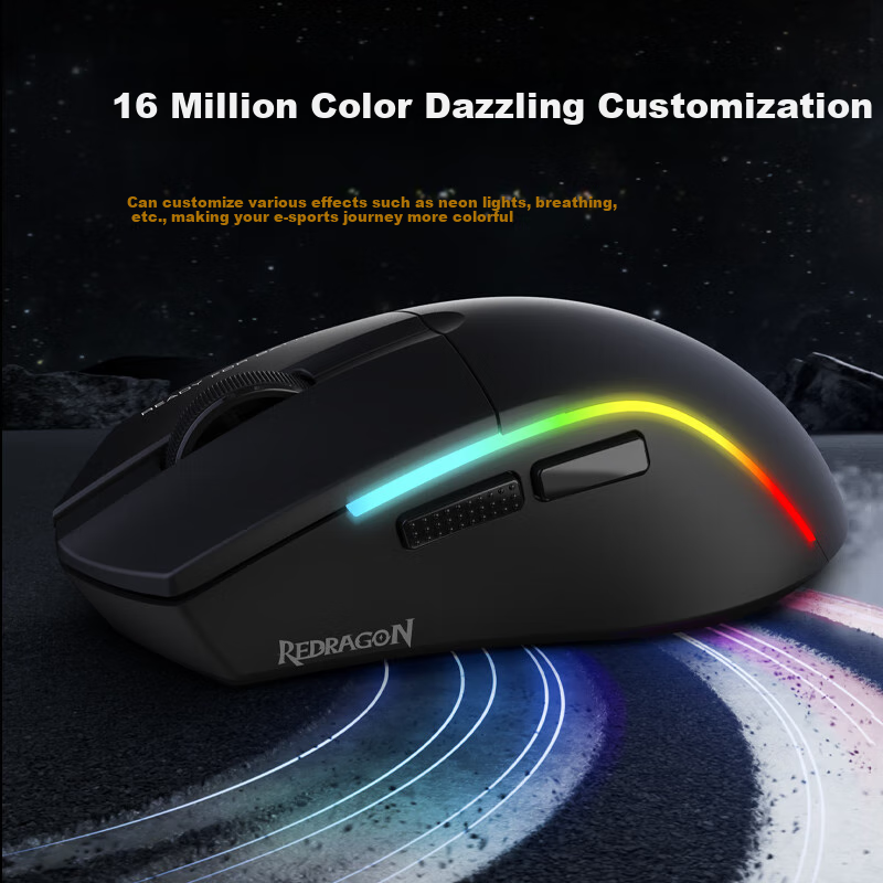 REDRAGON G58 Medium Hand Suitable Bluetooth 2.4G Wired Three-mode Gaming Mouse L...