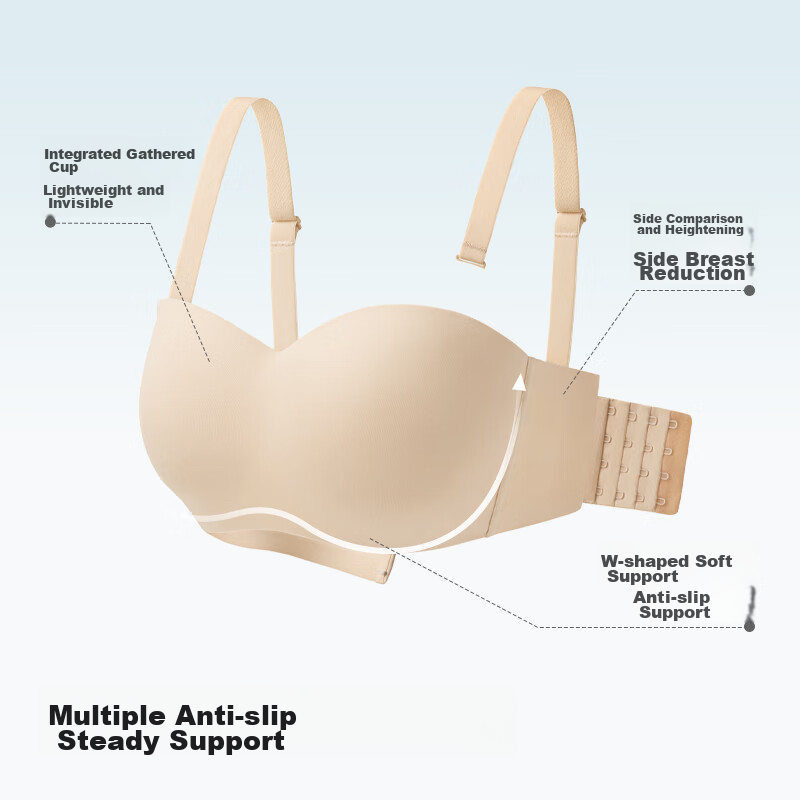 Guniangjia Strapless Bra, Non-Slip, Seamless, Breathable, Women's Bandeau, Invis...