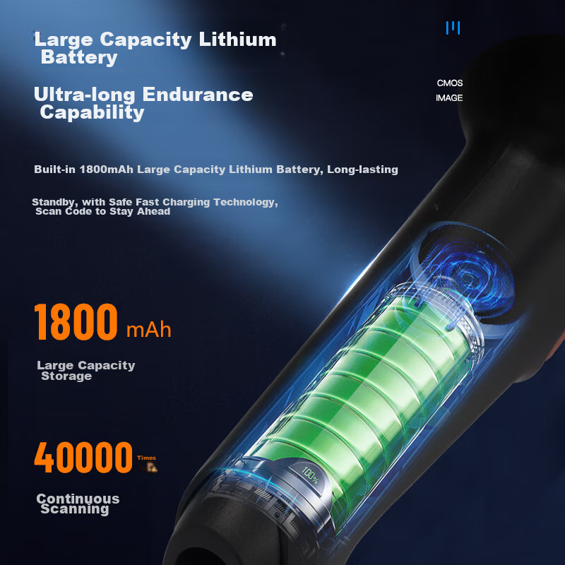 Gepai Barcode Scanner, Wireless Barcode Scanning Gun, Barcode Scanner for QR Cod...